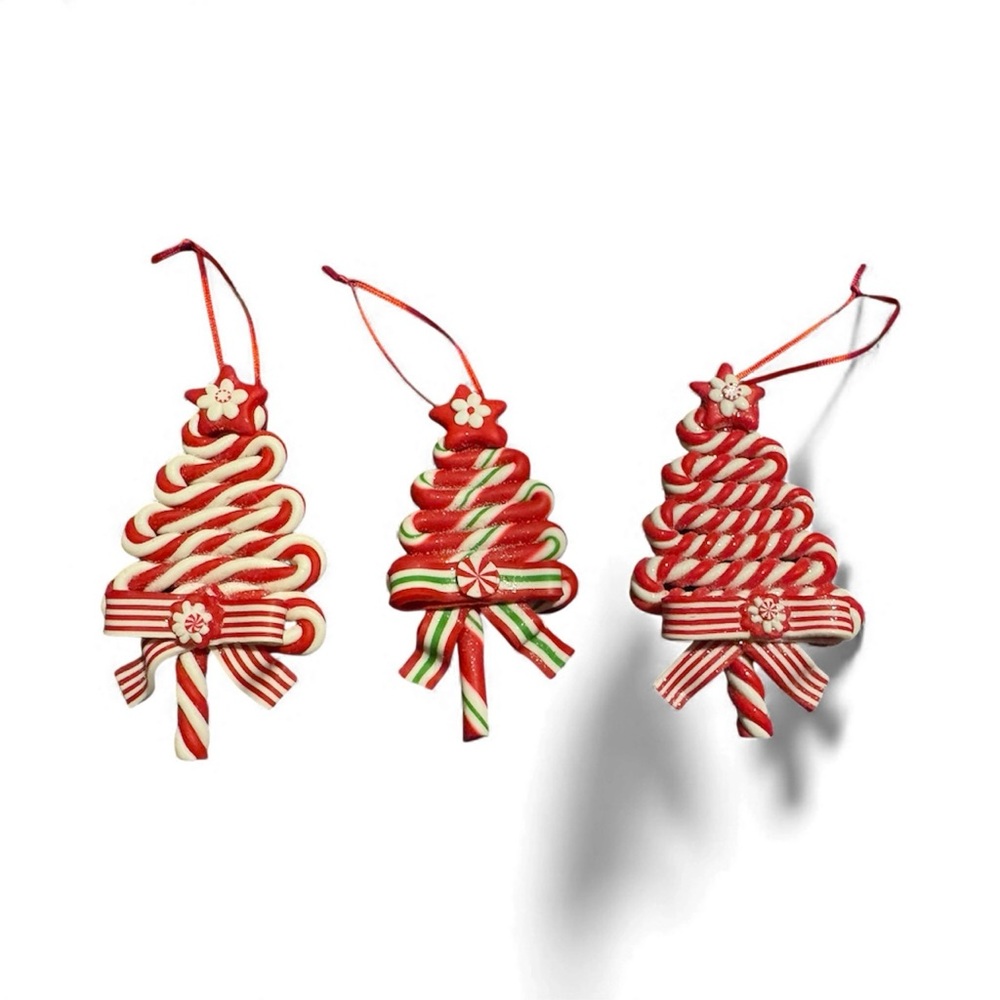 Red and White Candy Cane Christmas Ornaments